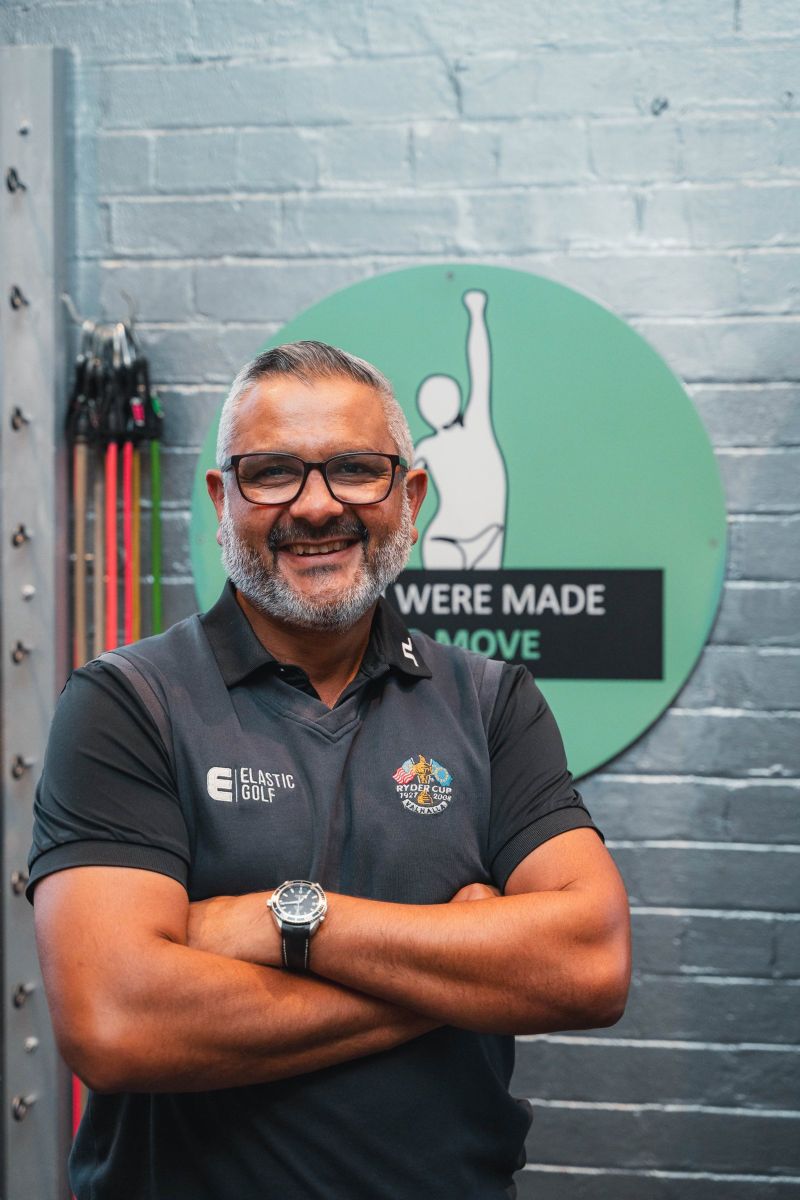 Golf coach portrait in his studio
