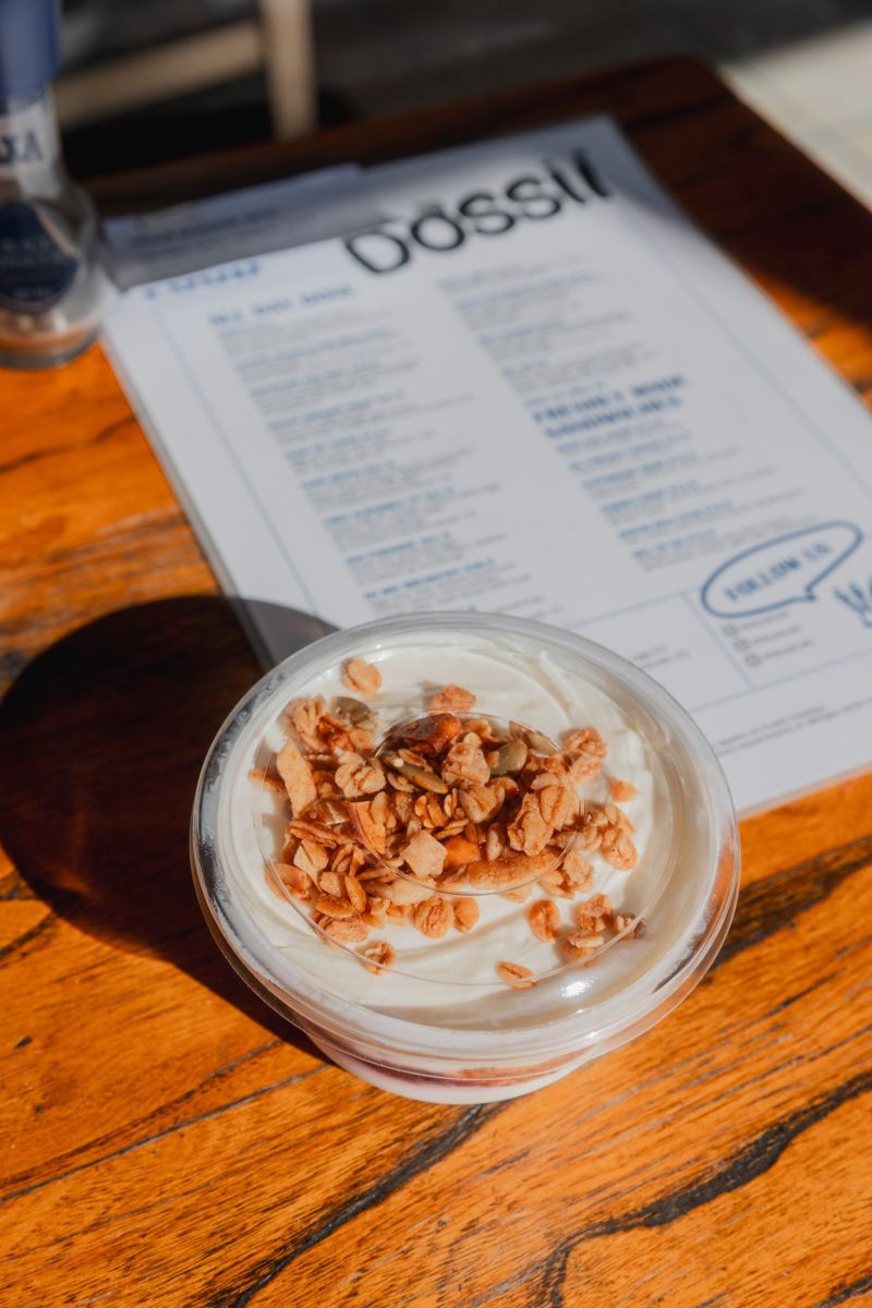 Yoghurt and granola cup on the Dossii menu